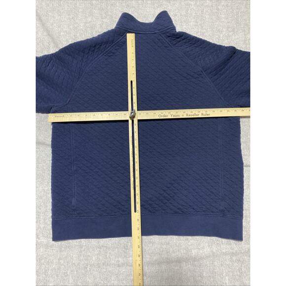 LL Bean Pullover Mens Extra Large Blue Quilted Quarter 1/4 Snap Active Outdoors - Picture 6 of 8
